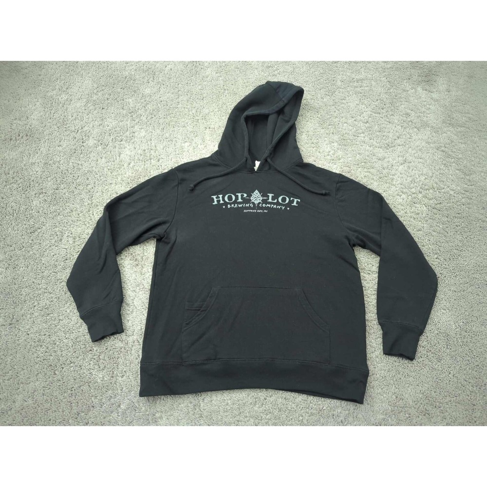 Hop Lot Brewing Company Hoodie Mens‎ L Pullover Threadfast Apparel MI Craft Beer